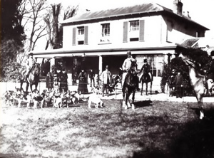 A Hunt meets at Denvilles House c.1880